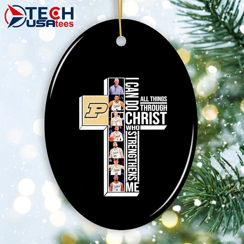 Purdue Boilermakers Basketball players cross I can do all things through Christ who strengthens me shirt