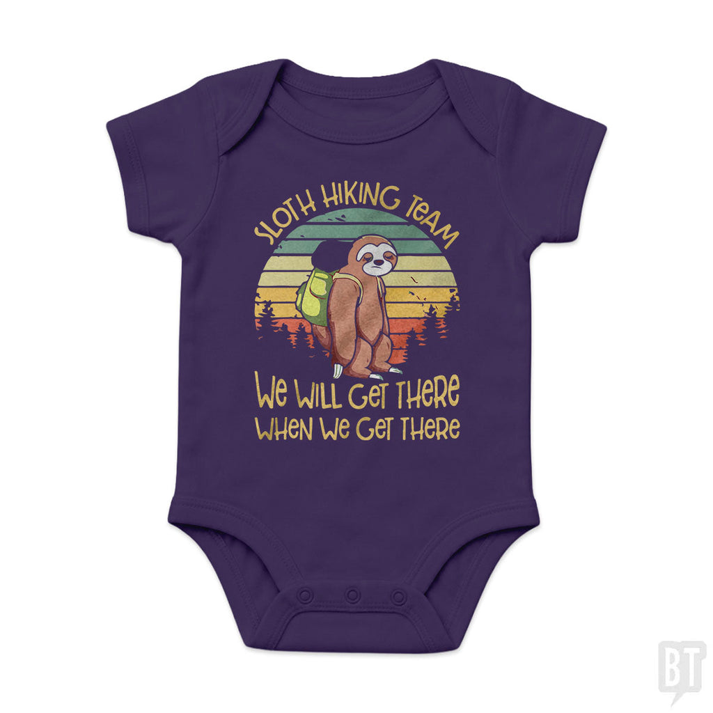 Funny Sloth Hiking Team #2 Baby One-Piece