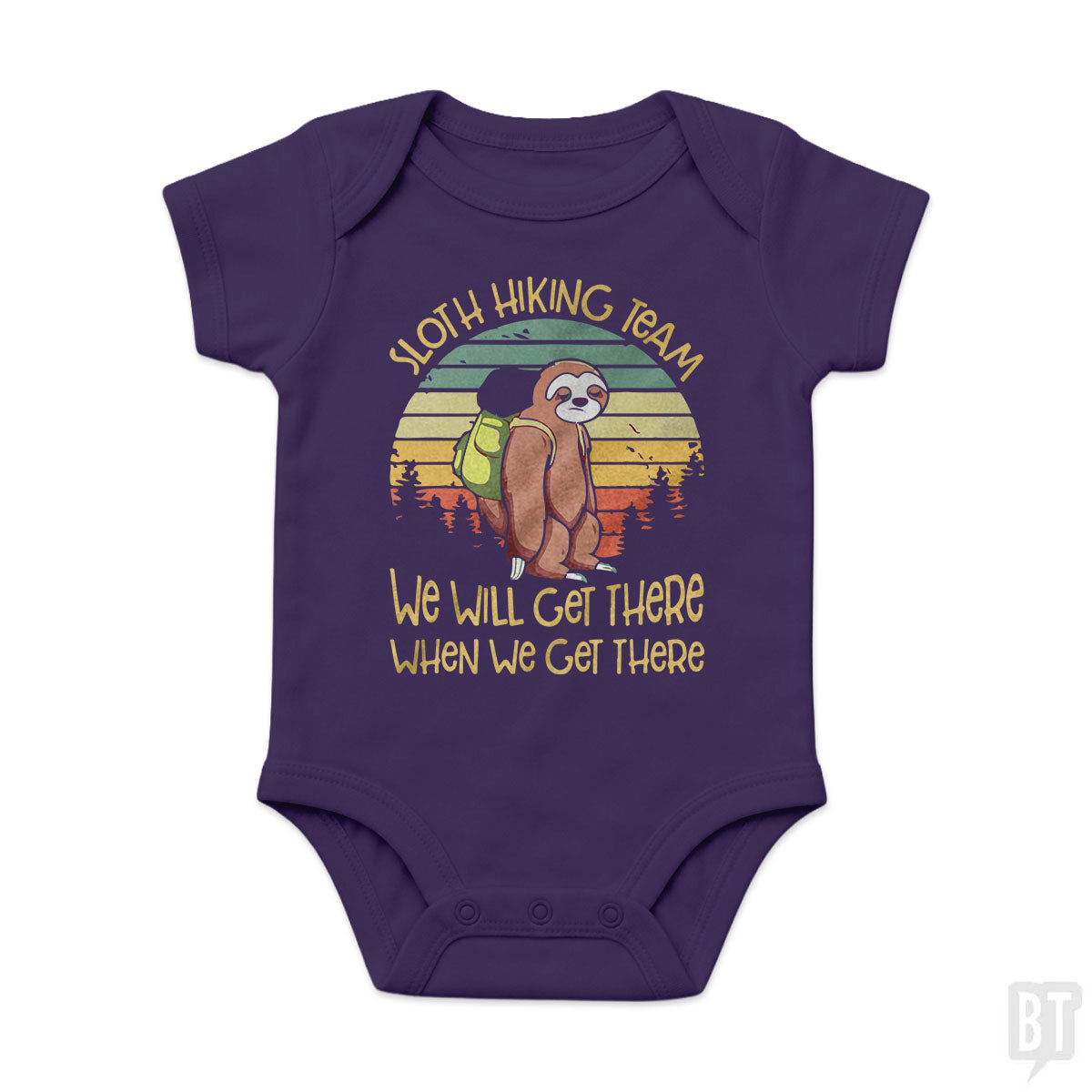 Funny Sloth Hiking Team #2 Baby One-Piece