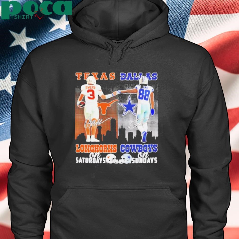 Quinn Ewers and CeeDee Lamb Texas Longhorns Saturdays Dallas Cowboys Sundays 2D T shirt