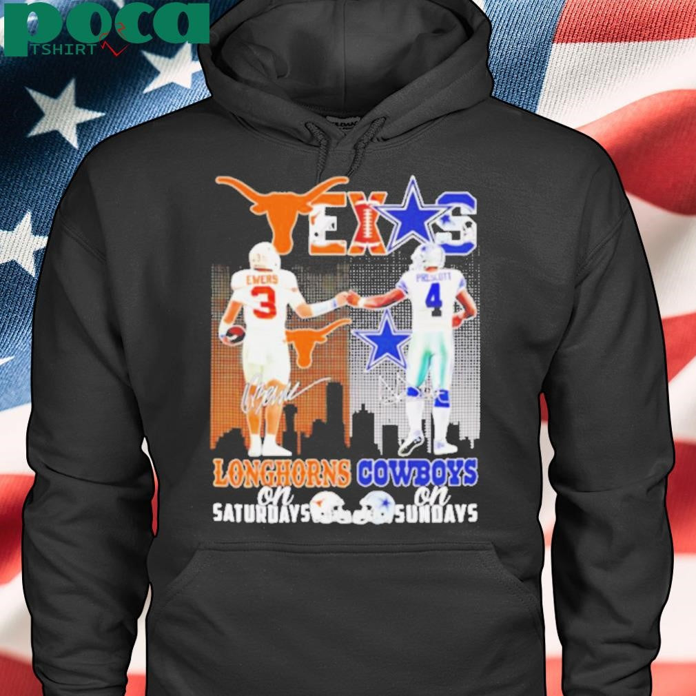 Quinn Ewers and Dak Prescott Longhorns Saturdays Cowboys Sundays shirt