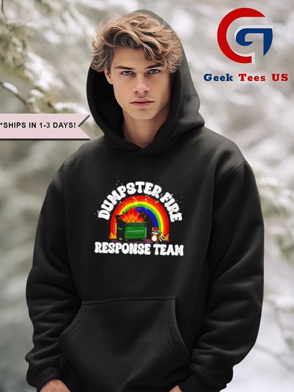Raccoon dumpster fire response team rainbow shirt