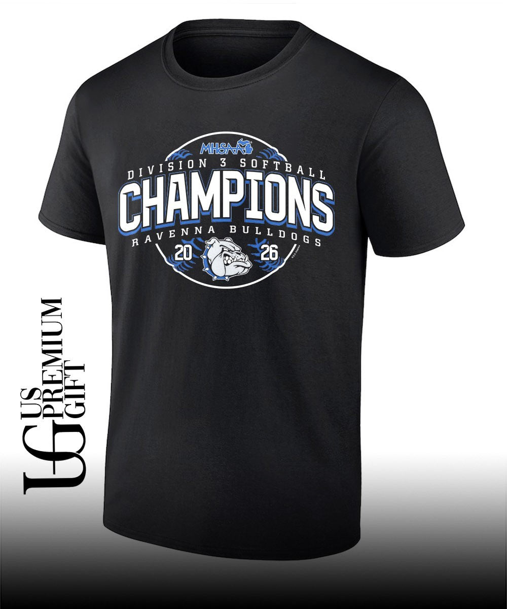 Ravenna Bulldogs MHSAA Softball D3 Champions 2026 shirt