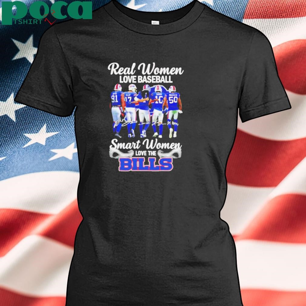 Real women love baseball smart women love the Bills players signatures shirt