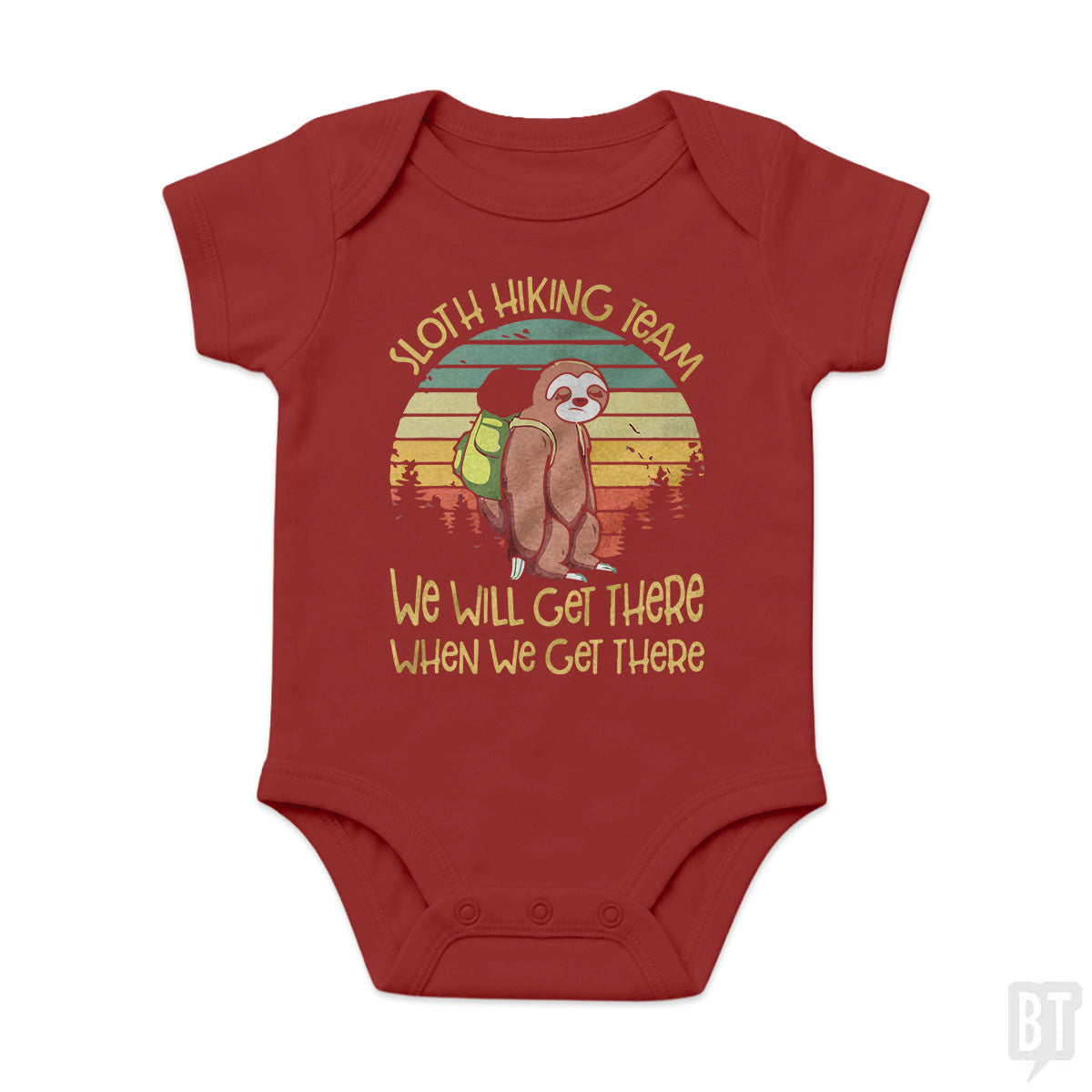 Funny Sloth Hiking Team #2 Baby One-Piece