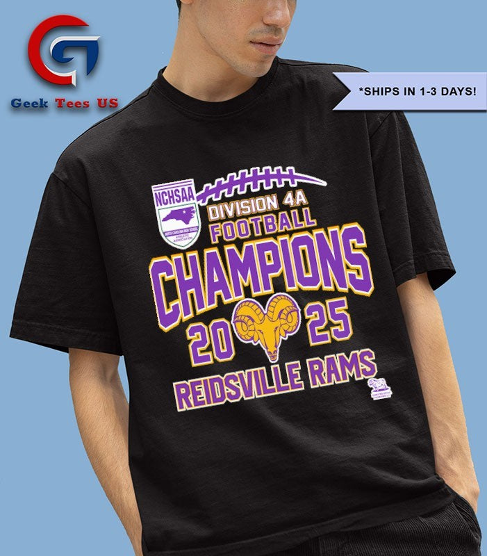Reidsville Rams NCHSAA Division 4A Football Champions 2025 T-shirt