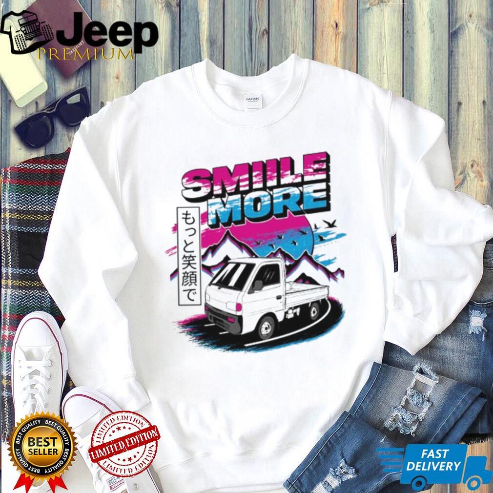 Retro Japanese Kei Truck Smile More Vaporwave Aesthetic T Shirt