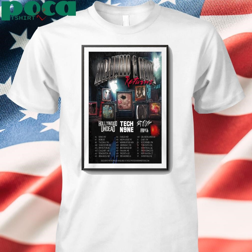 Returns 2025 Hollywood & N9ne Poster shirt