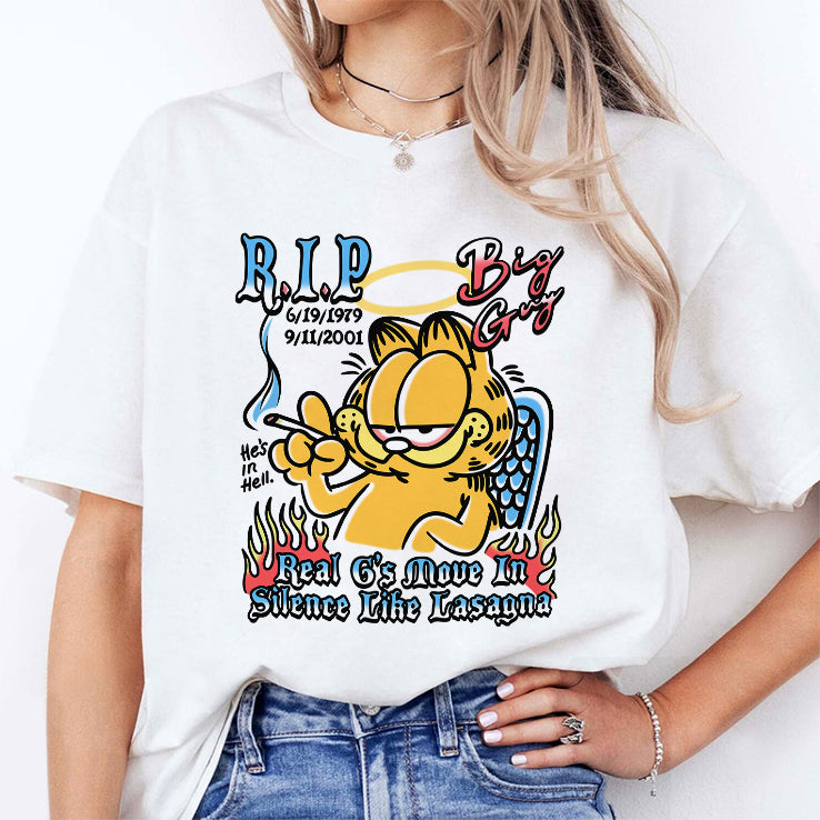 Garfield Rip Big Guy Real G’s Move In Silence Like Lasagna T Shirt