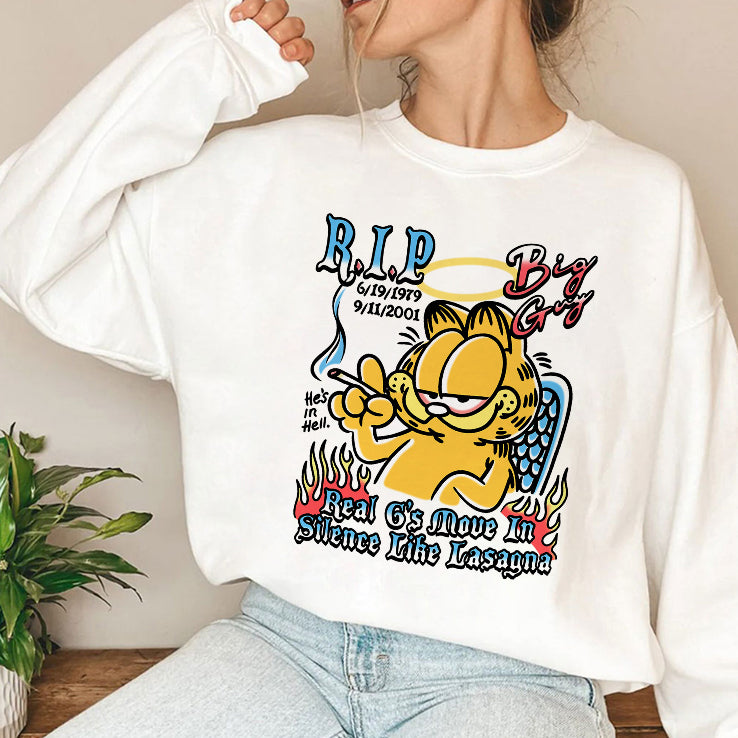 Garfield Rip Big Guy Real G’s Move In Silence Like Lasagna T Shirt