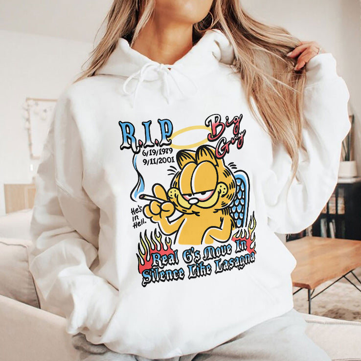 Garfield Rip Big Guy Real G’s Move In Silence Like Lasagna T Shirt