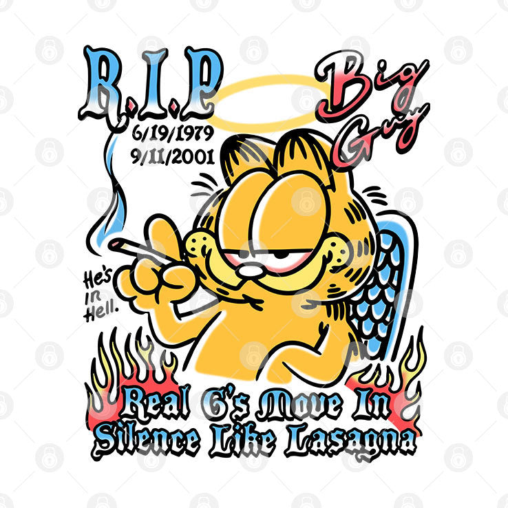 Garfield Rip Big Guy Real G’s Move In Silence Like Lasagna T Shirt