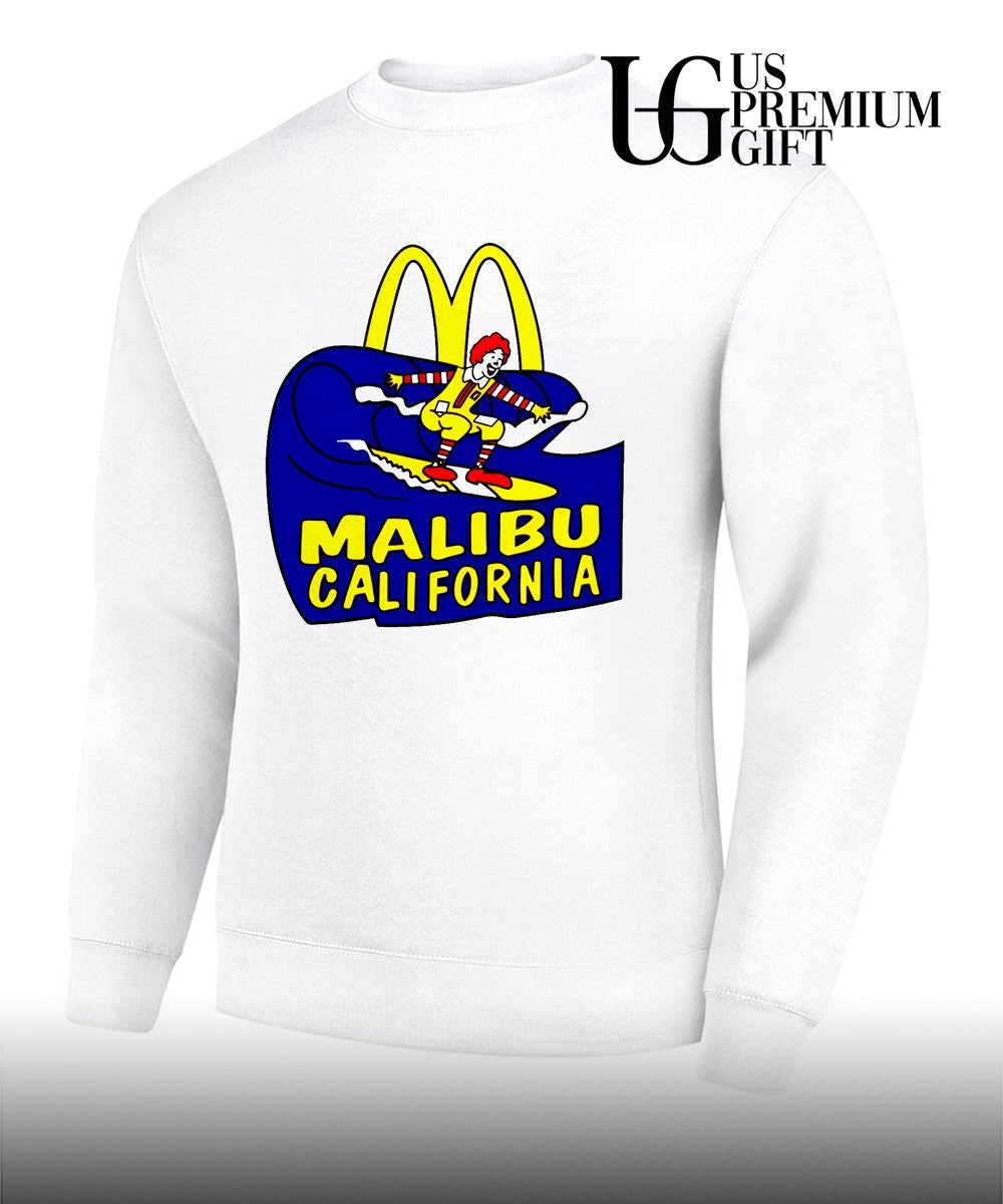 Ronald McDonald surfing McDonald_s Malibu California shirt