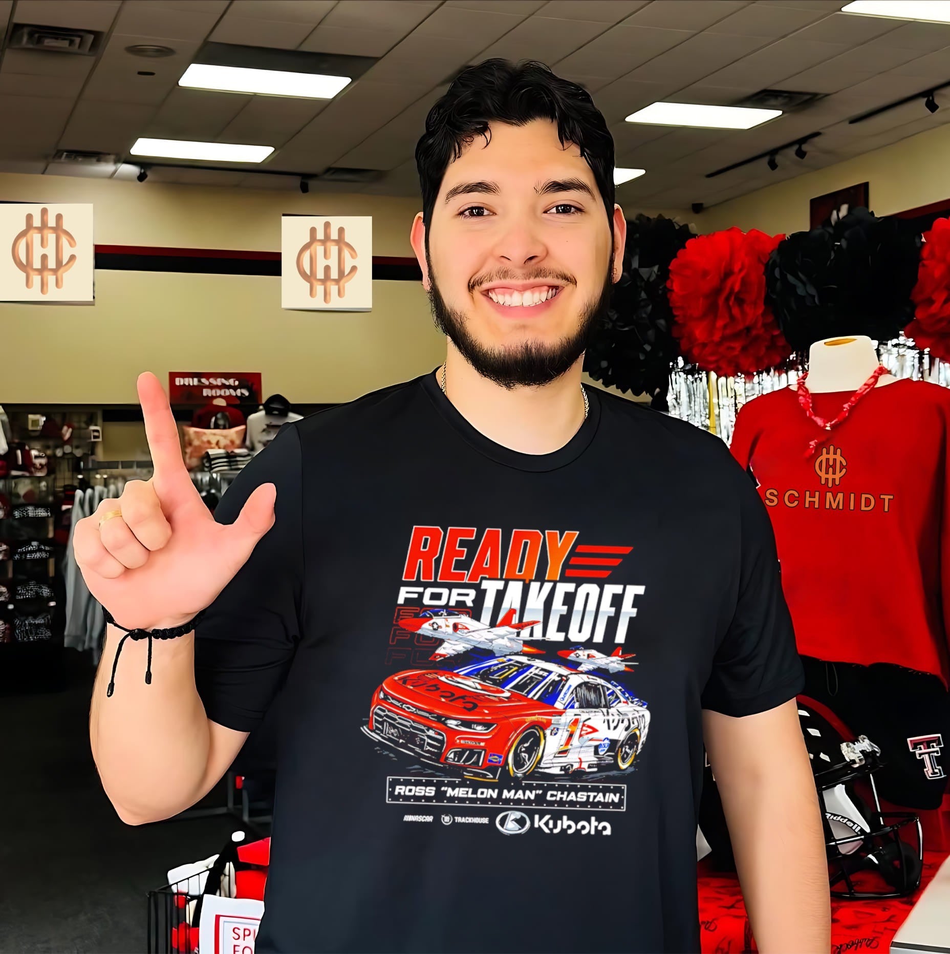 Ross Melon Man Chastain Ready for Takeoff Trackhouse Racing Kubota shirt
