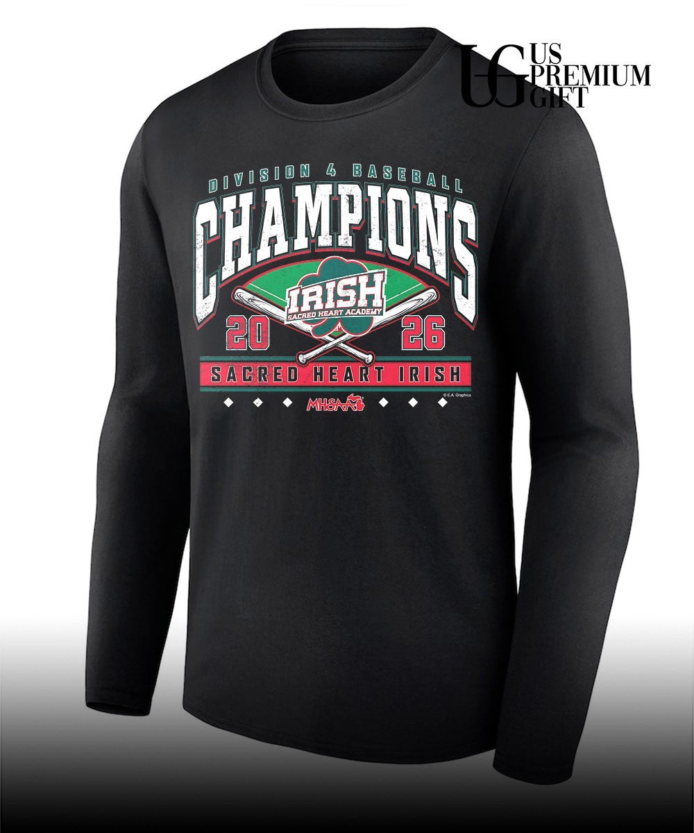 Sacred Heart Irish MHSAA Baseball D4 Champions 2026 shirt