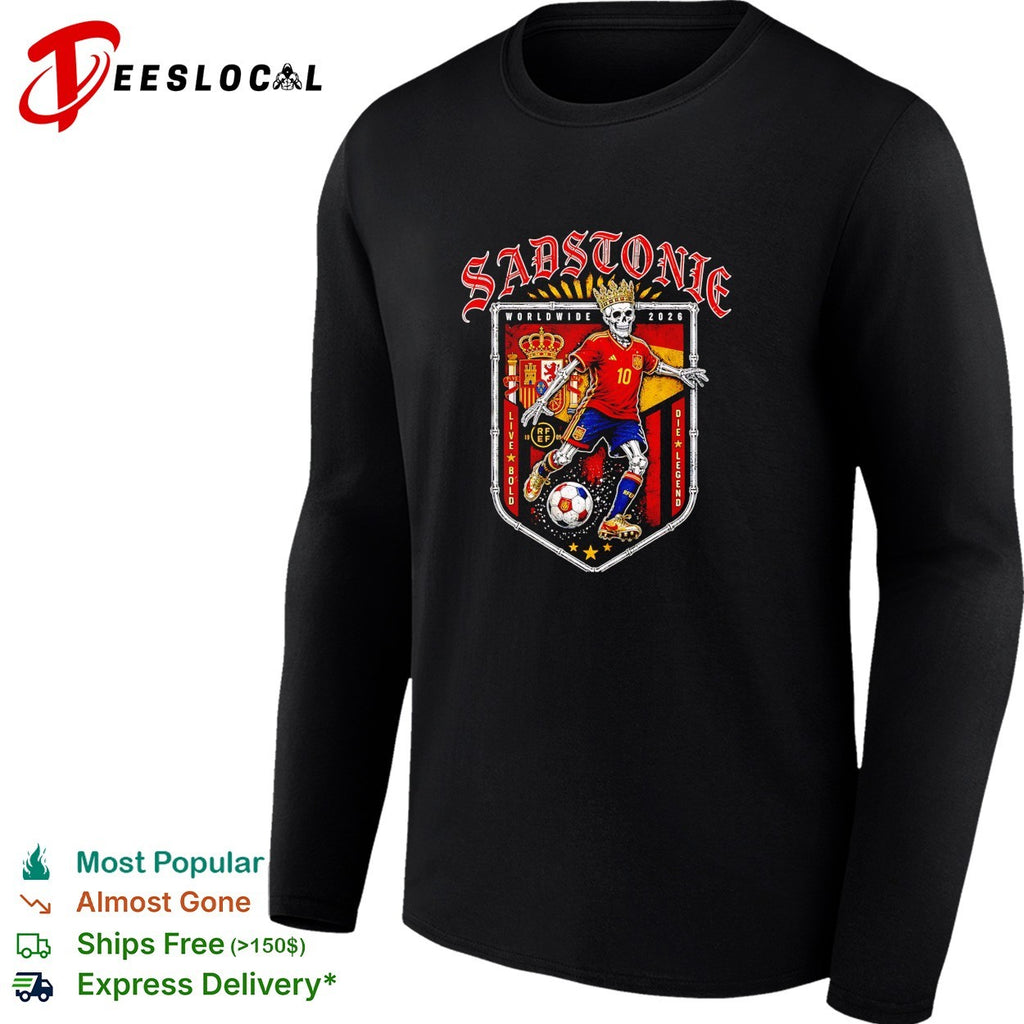Sadstonie 2026 Spain skeleton soccer legend shirt (1)