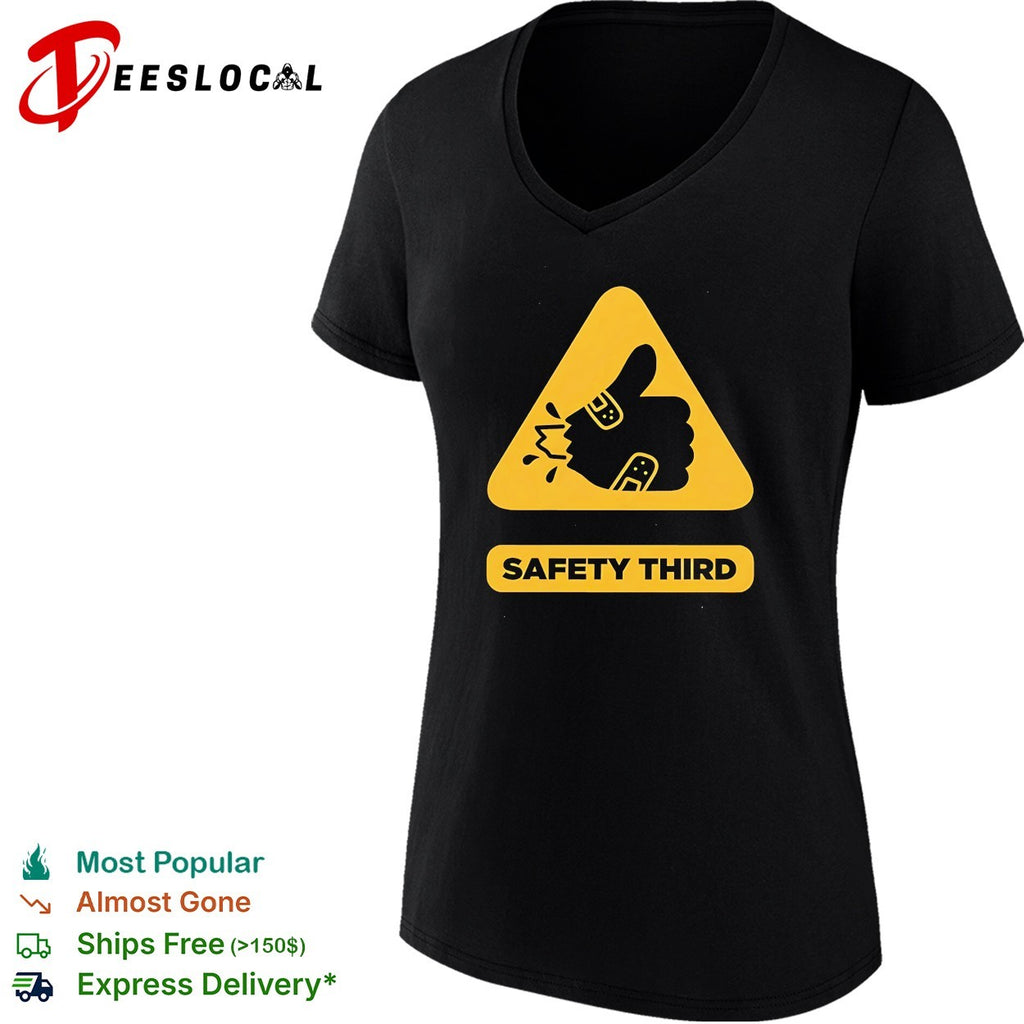 Safety third sign retro shirt
