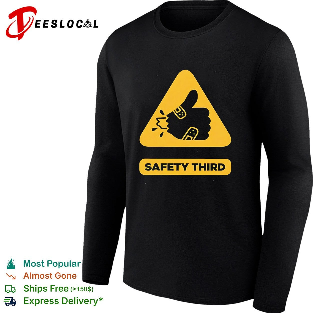 Safety third sign retro shirt