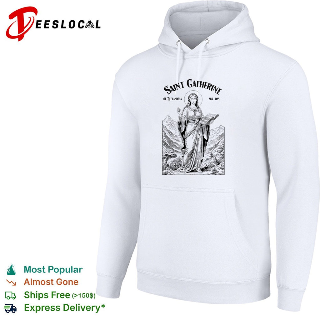 Saint Catherine of Alexandria holding book religious shirt