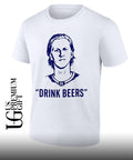 Sam Carrick wearing Rasmus Dahlin Drink Beer shirt