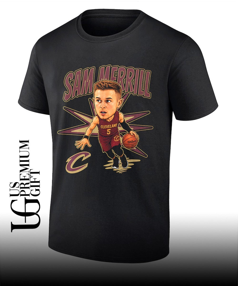 Sam Merrill Cleveland Cavaliers NBA player caricature shirt