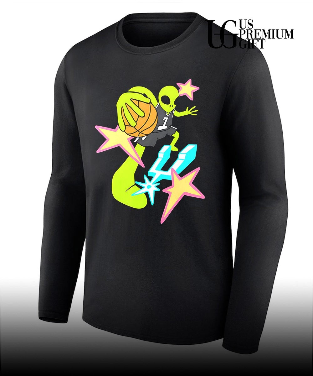 San Antonio Spurs Alien Basketball 1 NBA Team Sport Illustration shirt