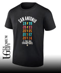 San Antonio Spurs NBA 5 Time Champions Basketball 1999 2003 2005 2007 2014 shirt