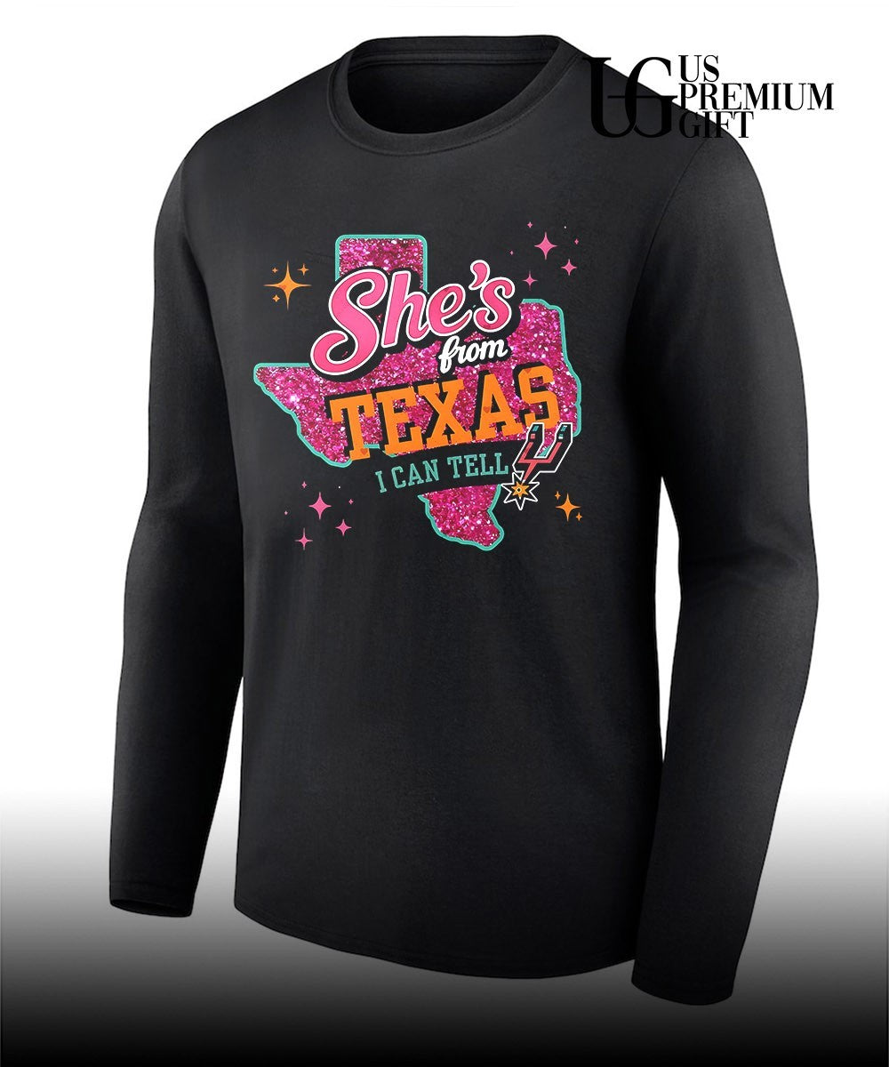 San Antonio Spurs NBA she’s from Texas I can tell State Map shirt