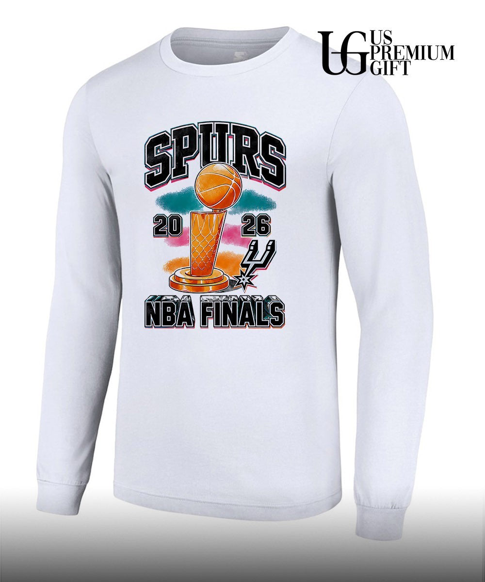 San Antonio Spurs basketball 2026 NBA Finals trophy spray paint shirt