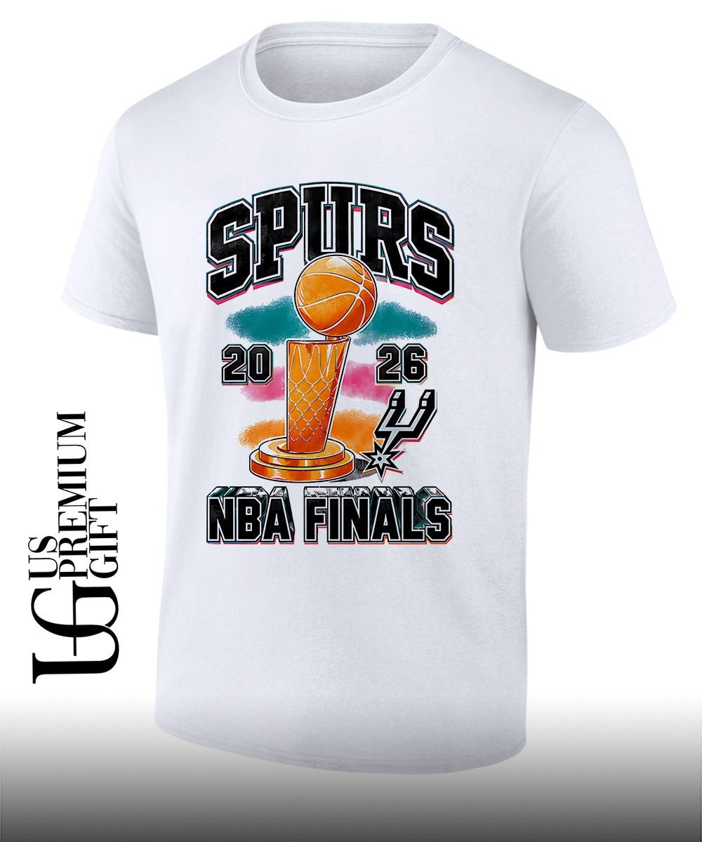 San Antonio Spurs basketball 2026 NBA Finals trophy spray paint shirt