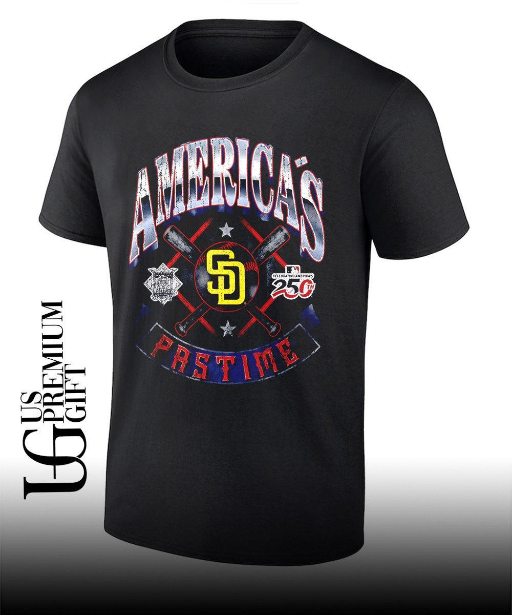 San Diego Padres baseball Americana 250th Pastime celebrating logo shirt