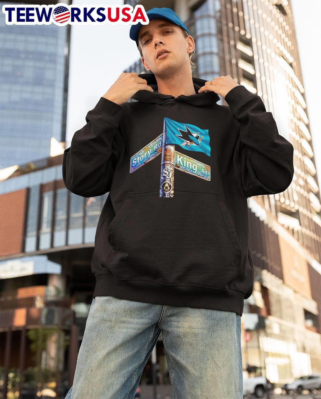 San Jose Sharks Street Sign Story Rd King Rd shirt