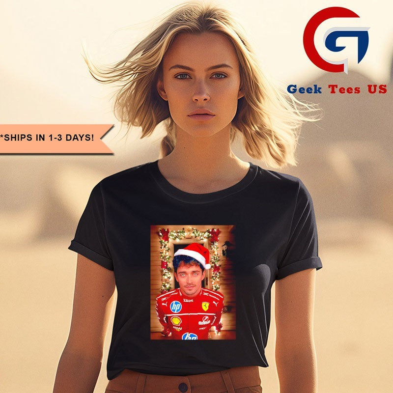 Santa hat Charles Leclerc F1 Christmas shirt