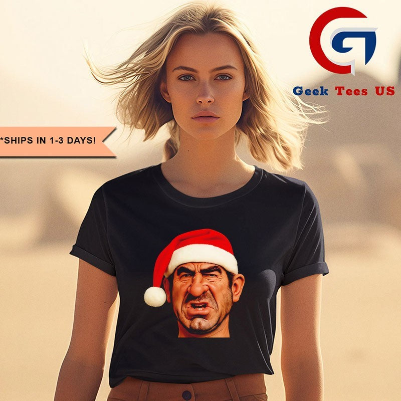 Santa hat Eric Cantona spitting image Christmas shirt