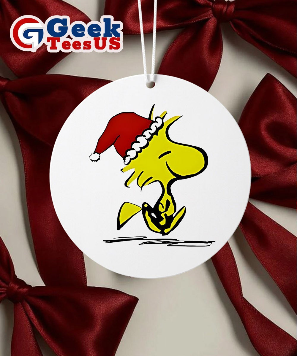 Santa hat Woodstock Peanuts Holiday Merry Christmas Ornament