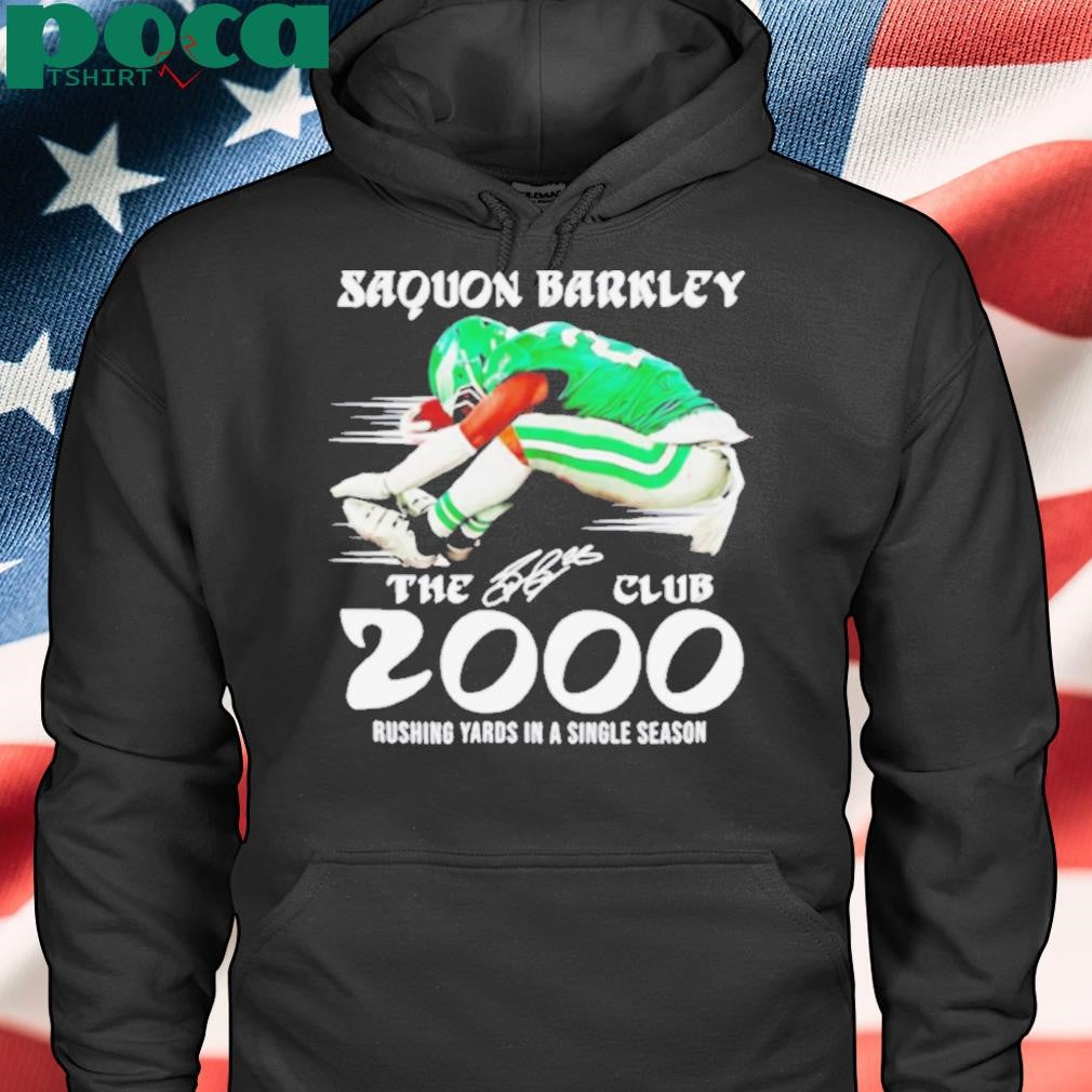 Saquon Barkley the 2000 club rushing yards in a single season signature shirt