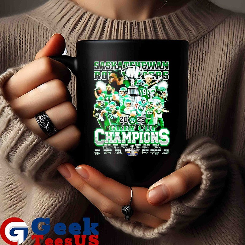 Saskatchewan Roughriders Team 2025 Grey Cup Champions signature shirt