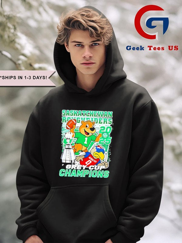 Saskatchewan Roughriders beat Alouettes 2025 Grey Cup Champions mascot shirt