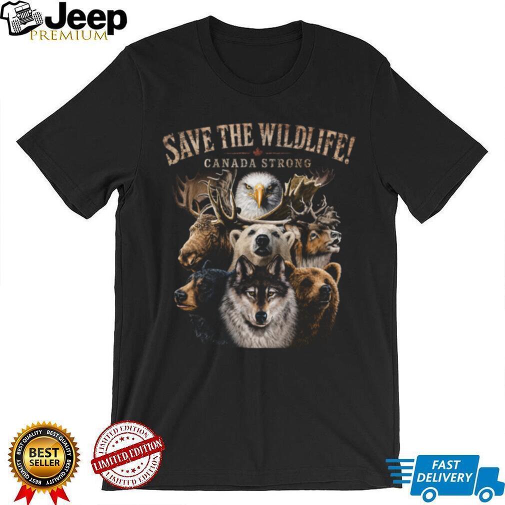 Save The Wildlife Canada Strong Eagle Moose Wolf Bear Shirt