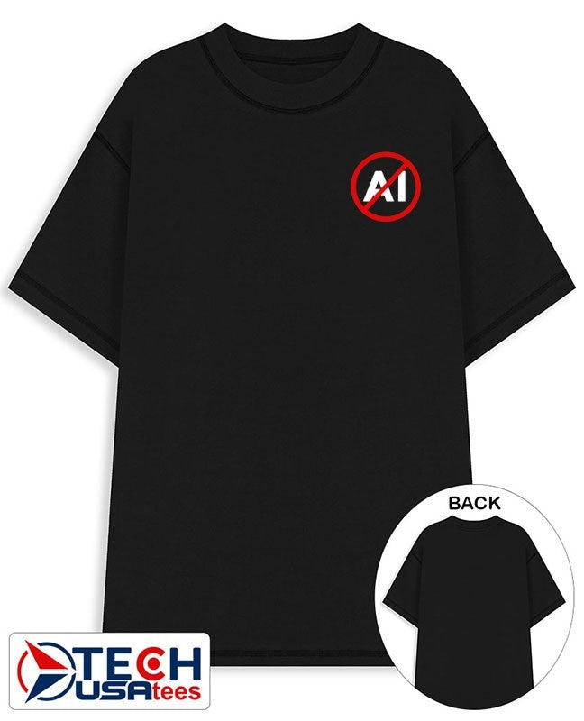 Say no to AI attitude logo shirt