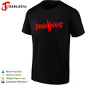 Screamwalkers red slash logo horror movie typography shirt