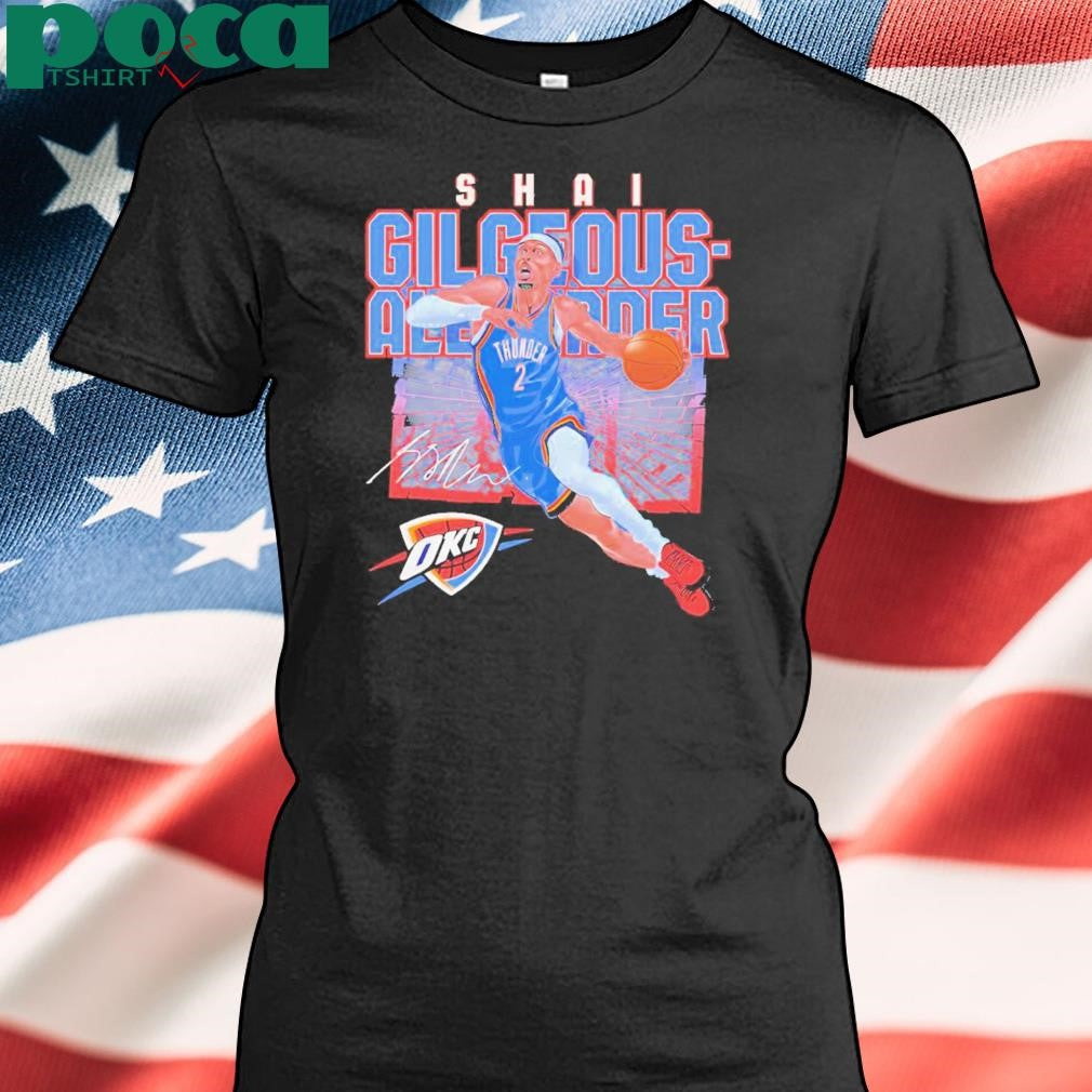 Shai Gilgeous Alexander Oklahoma City Thunder Nba Basketball Shattered Signature Vintage Shirt