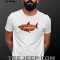 Shark Hot Dog Mustard Food Mashup Humor Graphic shirt