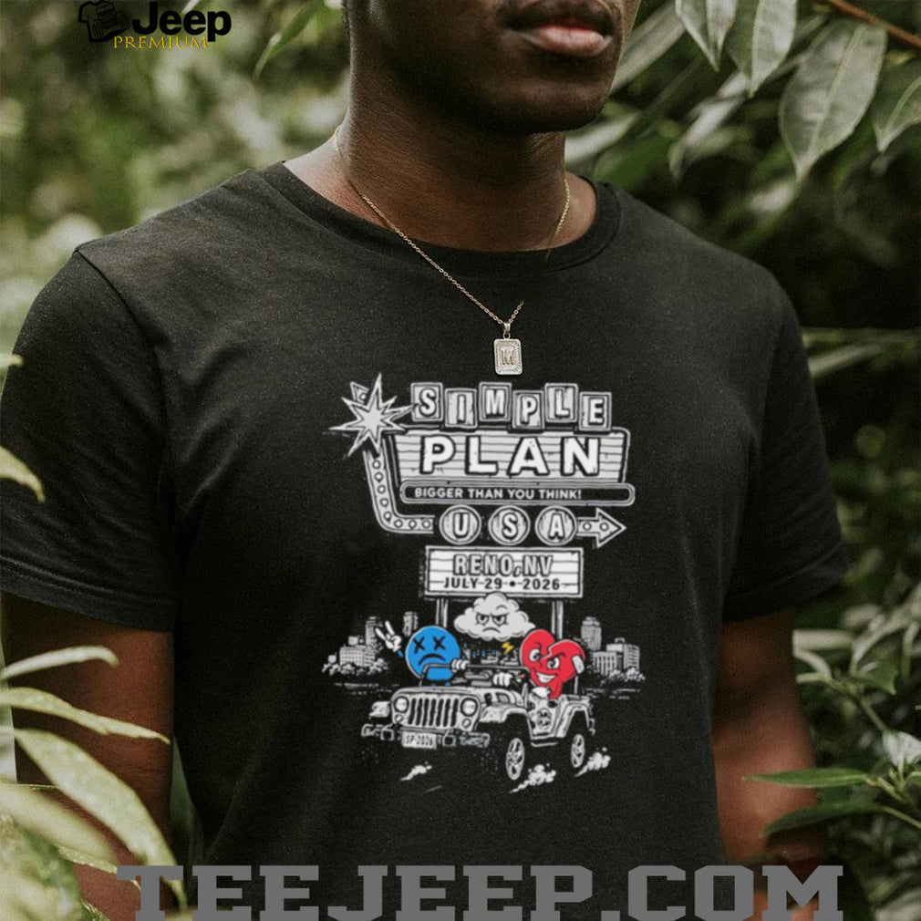 Simple plan bigger than you think USA graphic car shirt