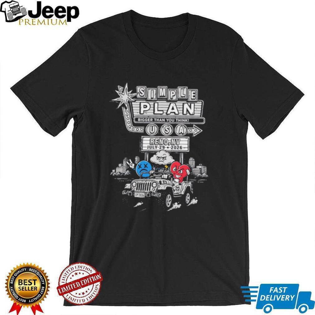 Simple plan bigger than you think USA graphic car shirt