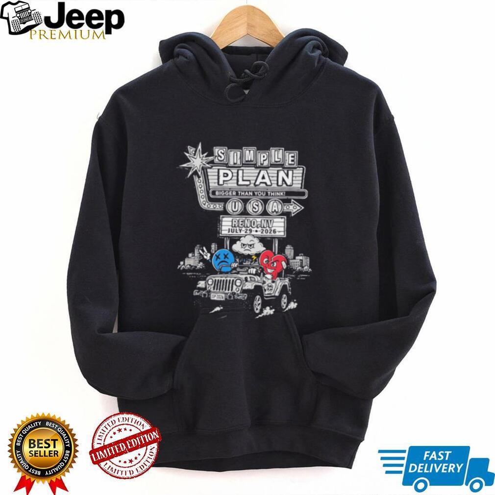 Simple plan bigger than you think USA graphic car shirt