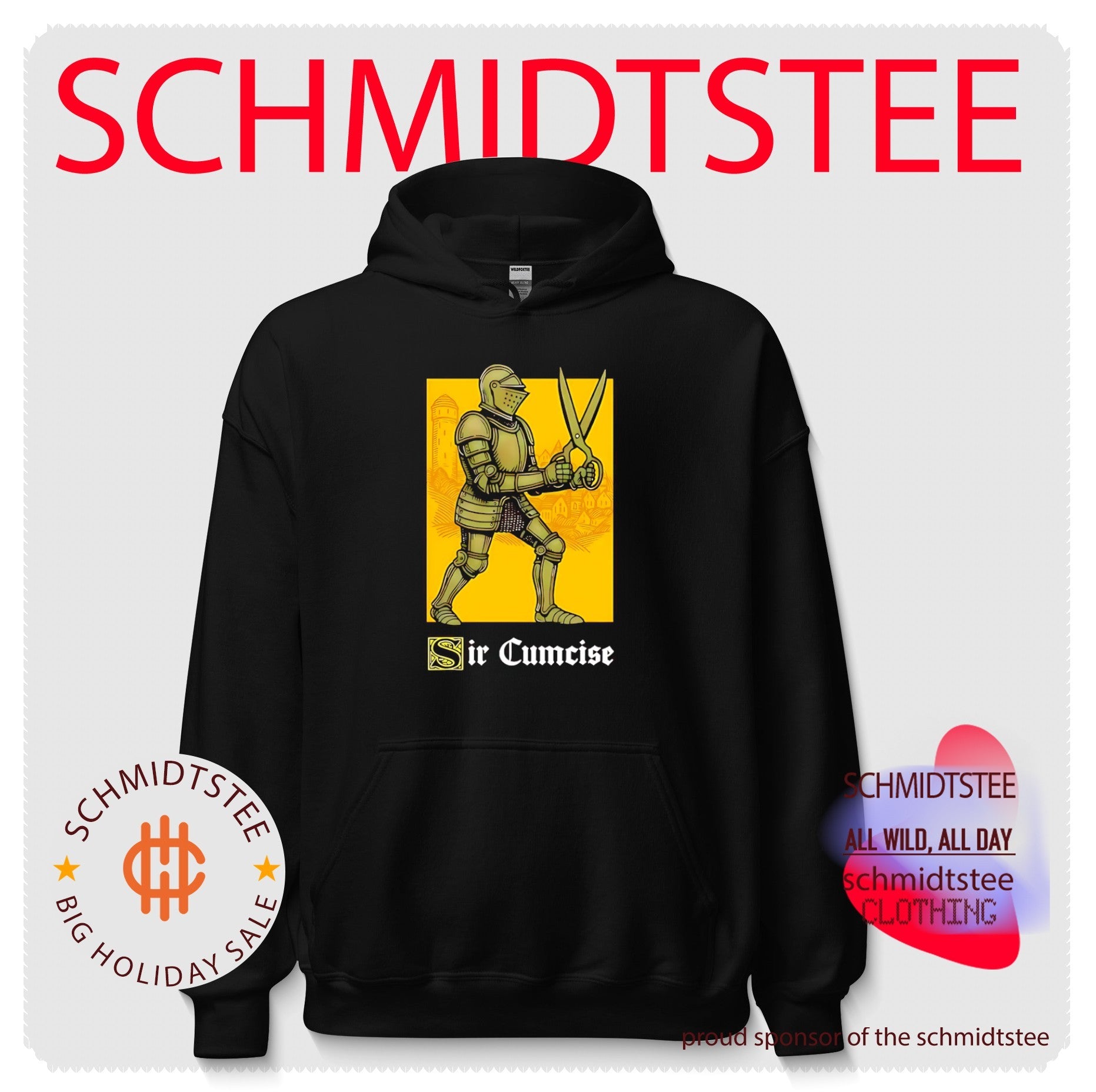 Sir Cumcise Knight with Scissors pun medieval humor shirt