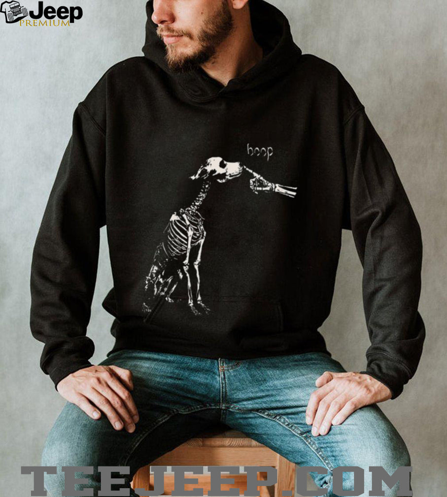 Skeleton Dog Hoop Finger Touch Spooky Shirt