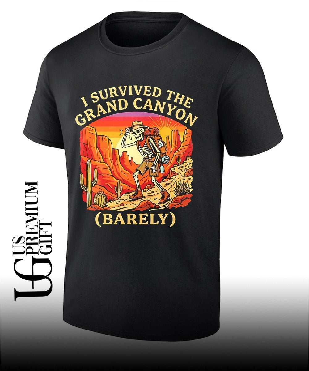 Skeleton I survived the Grand Canyon Barely shirt