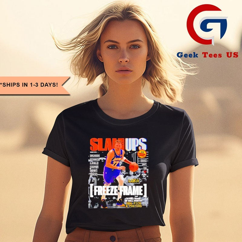Slamups Luka Doncic LA Lakers Magazine graphic T-shirt